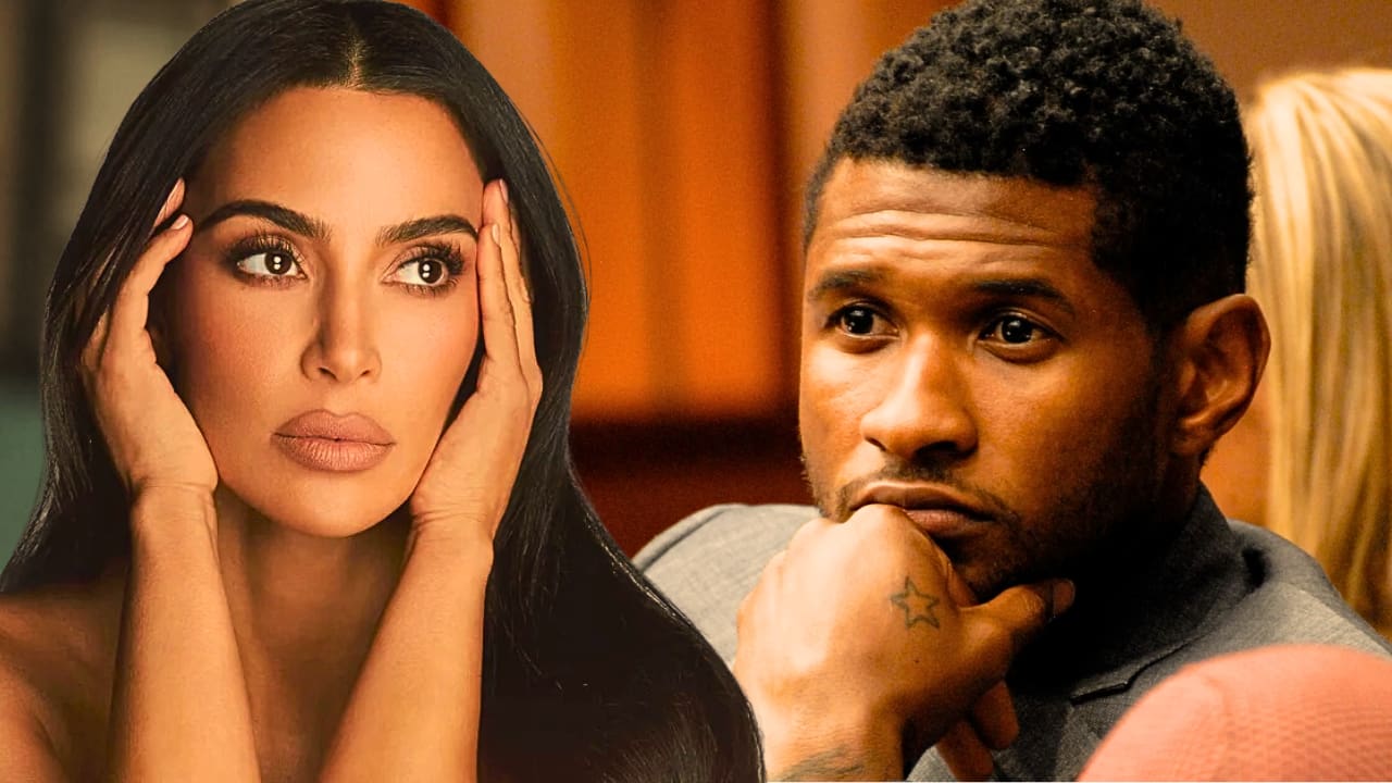 Kim Kardashian's late arrival adds some excitement to Usher's halftime show.